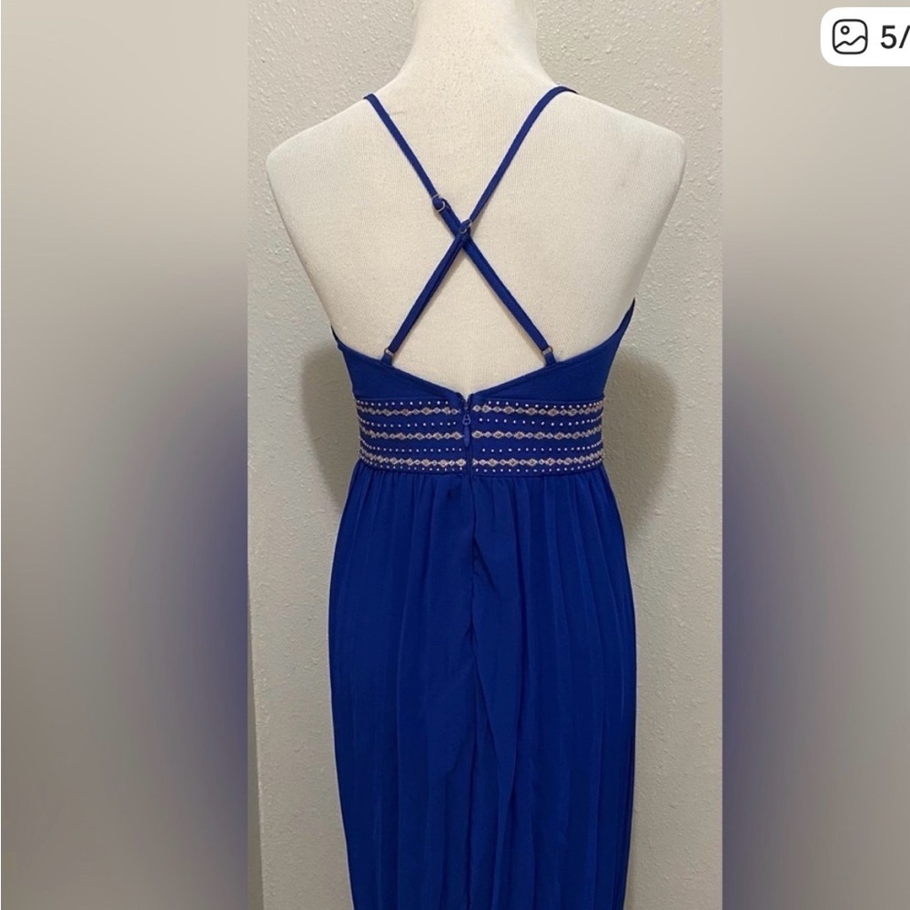 NWT Lulu's Royal Blue Beaded Maxi Dress - Picture 3 of 7